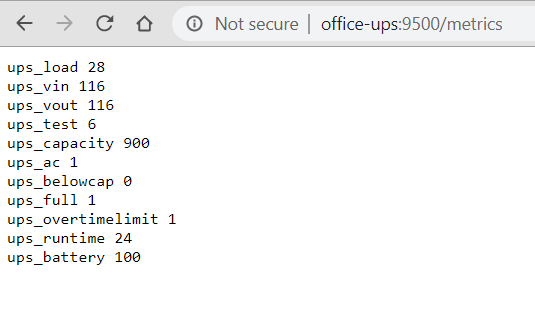 Metrics from my office UPS. 